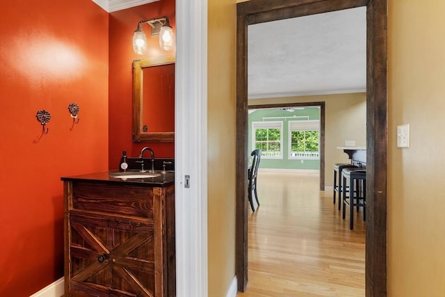 6 Rebanna Rd, Westminster, MA 01473 - bathroom with crown molding, wood finished floors, and vanity