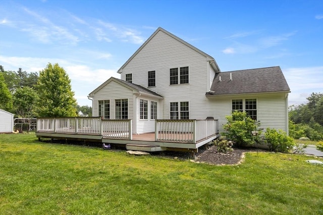 6 Rebanna Rd, Westminster, MA 01473 - rear view of house featuring a yard, roof with shingles, and a wooden deck