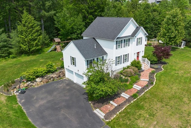6 Rebanna Rd, Westminster, MA 01473 - view of front of property with a shingled roof, an attached garage, asphalt driveway, and a front yard