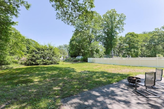 14 Shady Oak Ln, Natick, MA 01760 - view of yard featuring a fire pit