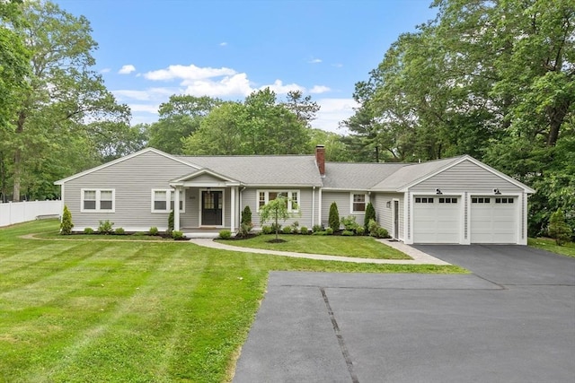 2028 Main St, Concord, MA 01742 - single story home with driveway, a garage, and a chimney