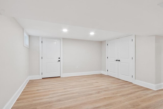 2028 Main St, Concord, MA 01742 - finished basement featuring light wood-style flooring and recessed lighting