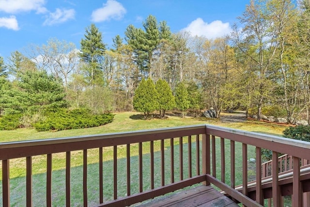 deck with a lawn