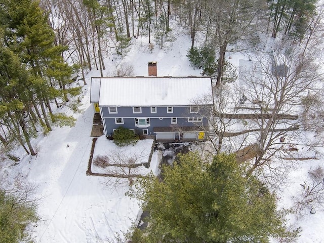 view of snowy aerial view