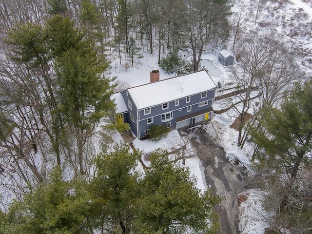 view of snowy aerial view