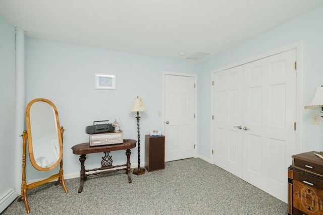 5 Bayview Ave, Fairhaven, MA 02719 - home office featuring baseboard heating, baseboards, and carpet