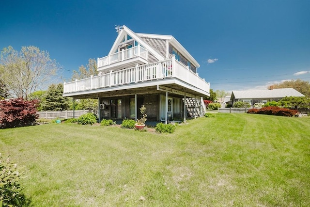 5 Bayview Ave, Fairhaven, MA 02719 - back of house featuring a balcony and a wooden deck