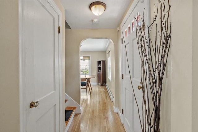 15 Maple St, Salem, MA 01970 - corridor featuring arched walkways and light wood-style flooring