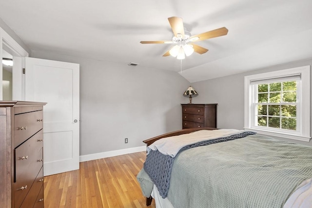 15 Maple St, Salem, MA 01970 - bedroom with light wood-type flooring, vaulted ceiling, and ceiling fan
