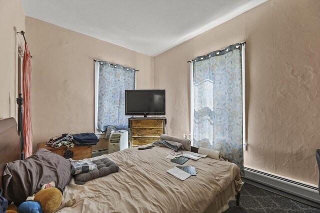 132 E Quincy St, North Adams, MA 01247 - bedroom featuring carpet and a baseboard heating unit