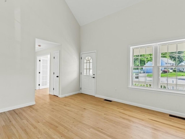 51 Old Stagecoach Rd, Attleboro, MA 02703 - spare room with high vaulted ceiling, light wood finished floors, and baseboards