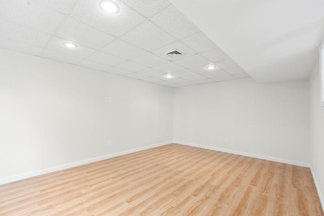 51 Old Stagecoach Rd, Attleboro, MA 02703 - unfurnished room featuring light wood finished floors, a drop ceiling, baseboards, and recessed lighting