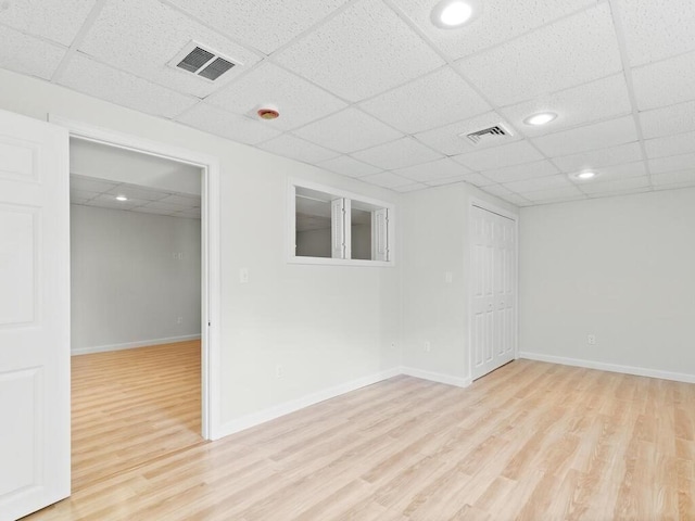 51 Old Stagecoach Rd, Attleboro, MA 02703 - unfurnished room with light wood-style floors, a drop ceiling, baseboards, and recessed lighting