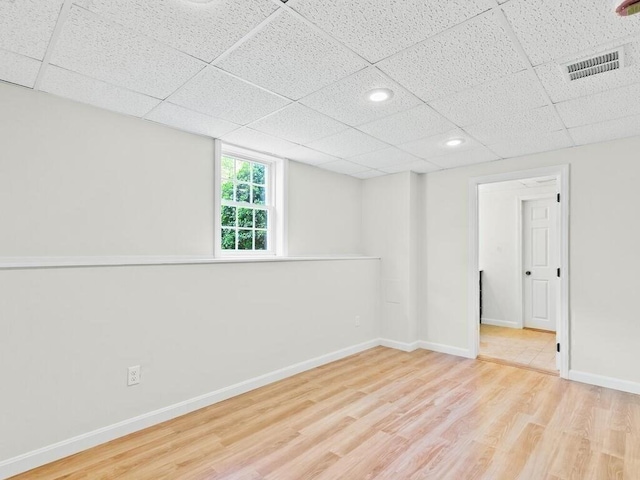 51 Old Stagecoach Rd, Attleboro, MA 02703 - empty room featuring a paneled ceiling, wood finished floors, recessed lighting, and baseboards