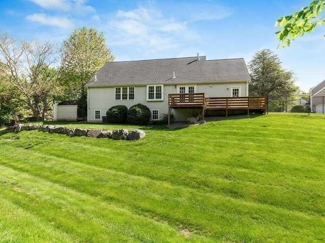 51 Old Stagecoach Rd, Attleboro, MA 02703 - rear view of house with a deck and a yard
