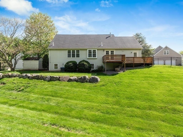 51 Old Stagecoach Rd, Attleboro, MA 02703 - rear view of property featuring a wooden deck