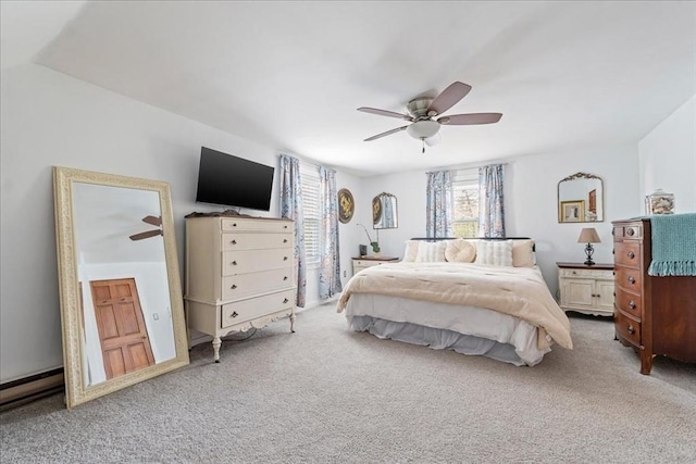59 Brigantine Cir, Plymouth, MA 02360 - carpeted bedroom with a baseboard radiator and ceiling fan