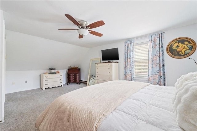 59 Brigantine Cir, Plymouth, MA 02360 - carpeted bedroom with vaulted ceiling and ceiling fan