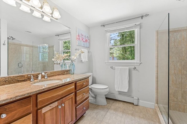 80 Christian Way, North Andover, MA 01845 - full bathroom with a baseboard radiator, healthy amount of natural light, tile patterned flooring, and vanity