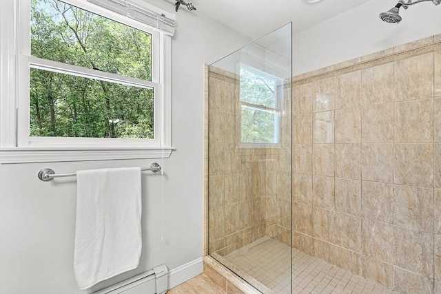 80 Christian Way, North Andover, MA 01845 - bathroom featuring tiled shower and baseboards