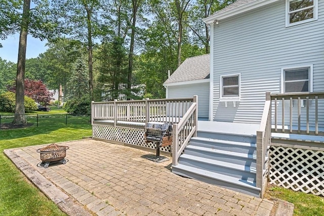 80 Christian Way, North Andover, MA 01845 - view of patio / terrace featuring an outdoor fire pit and a wooden deck