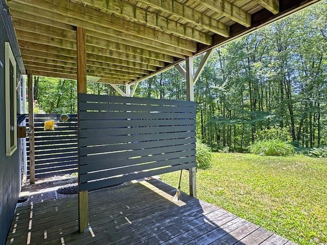 233 Old Wendell Rd, Northfield, MA 01360 - wooden terrace featuring a yard