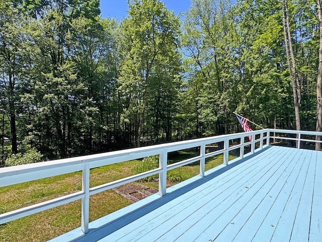 233 Old Wendell Rd, Northfield, MA 01360 - wooden deck with a lawn and a forest view