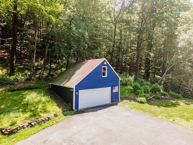 233 Old Wendell Rd, Northfield, MA 01360 - garage with a detached garage and a forest view