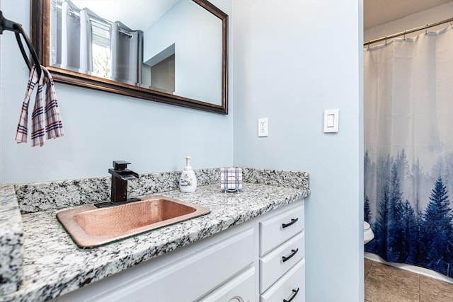 4 Mount Vernon Unit 1, Haverhill, MA 01830 - full bath featuring vanity, tile patterned floors, toilet, and a shower with shower curtain