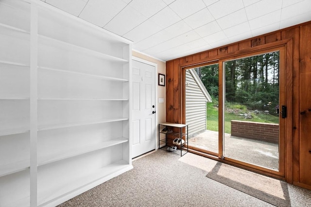 42 Howe St, Ipswich, MA 01938 - doorway with carpet and wooden walls