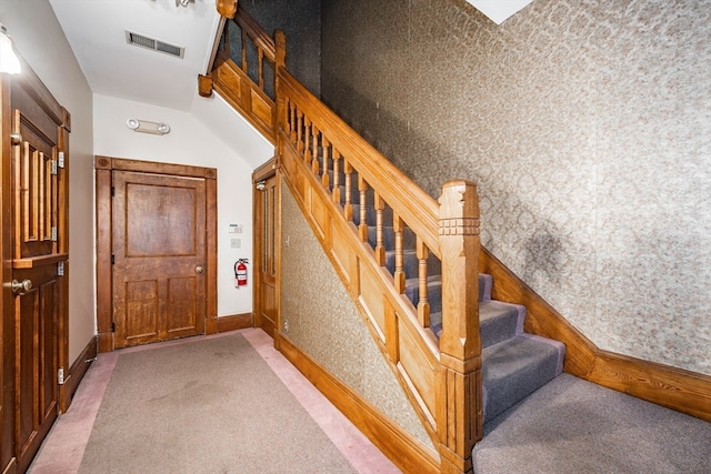 stairway with carpet