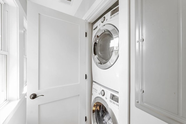 72 Rawson Rd Unit 2, Arlington, MA 02474 - laundry room with stacked washer / dryer