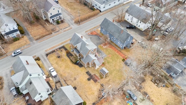 aerial view with a residential view