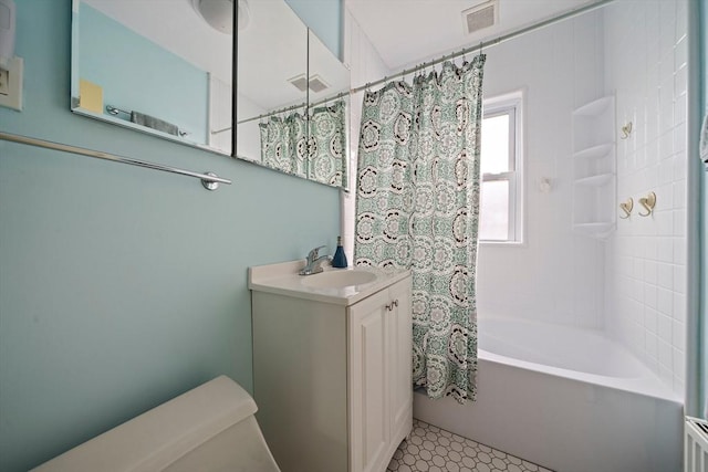 149 Milton Ave, Boston, MA 02124 - bathroom with vanity, shower / tub combo, and toilet