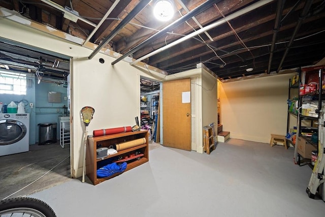 149 Milton Ave, Boston, MA 02124 - below grade area featuring separate washer and dryer