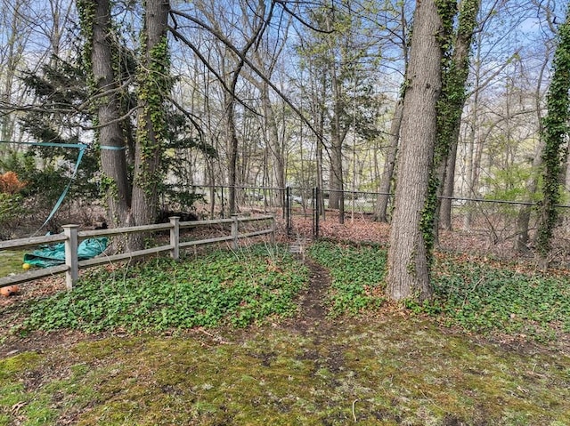 view of yard with fence