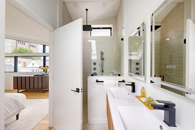 133 Charles St Unit 133, Cambridge, MA 02141 - full bathroom with double vanity and a walk in shower