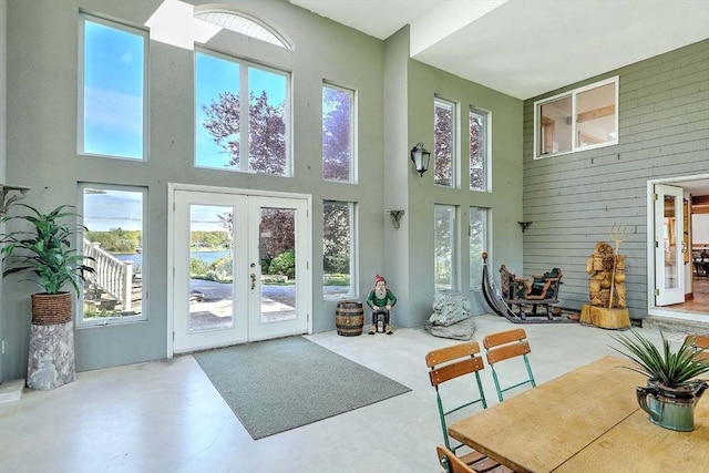 2386 Pleasant, Dighton, MA 02715 - entryway with french doors and a towering ceiling