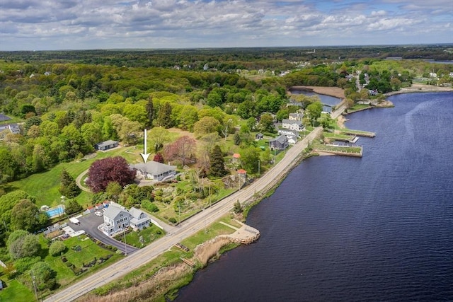 2386 Pleasant, Dighton, MA 02715 - aerial view of property's location with a forest and a large body of water