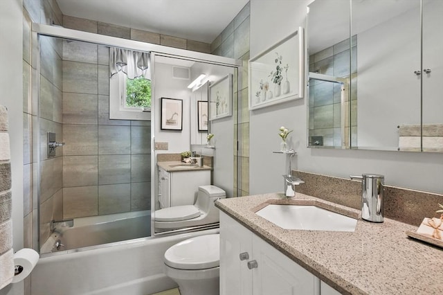 4 Polito Dr, Worcester, MA 01604 - bathroom featuring toilet, vanity, and enclosed tub / shower combo