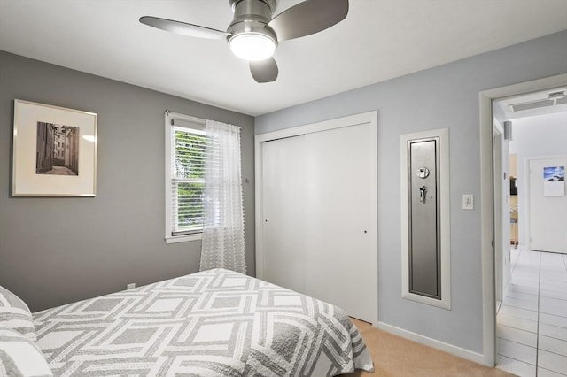 4 Polito Dr, Worcester, MA 01604 - bedroom with a closet, baseboards, and ceiling fan