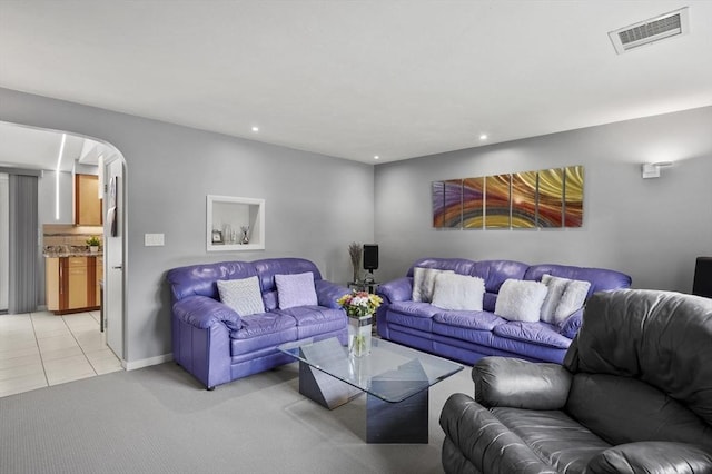 4 Polito Dr, Worcester, MA 01604 - living area with light carpet, recessed lighting, and arched walkways
