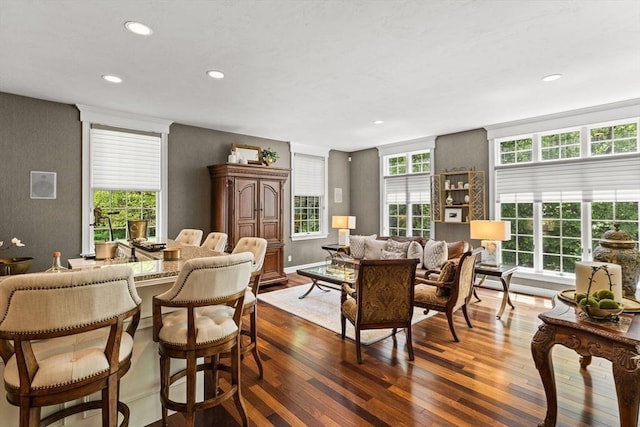 8 Riverside Ter, Easton, MA 02356 - dining space with wood finished floors and recessed lighting