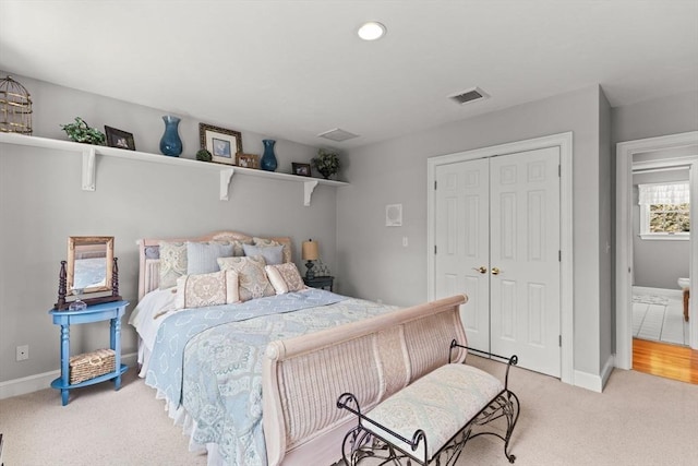 8 Riverside Ter, Easton, MA 02356 - bedroom featuring light colored carpet, baseboards, a closet, and recessed lighting
