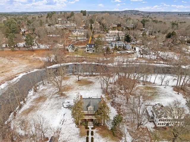 view of snowy aerial view