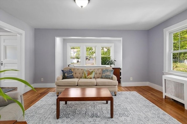 127 Mutton Ln, Weymouth, MA 02189 - living room featuring baseboards and wood finished floors