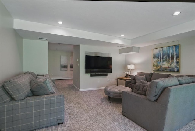 11 Edge Hill Rd, Hopkinton, MA 01748 - living area featuring carpet floors, recessed lighting, and baseboards