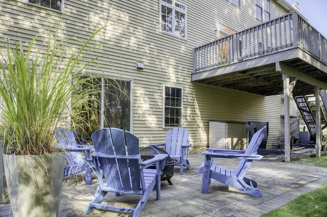 view of patio with a wooden deck