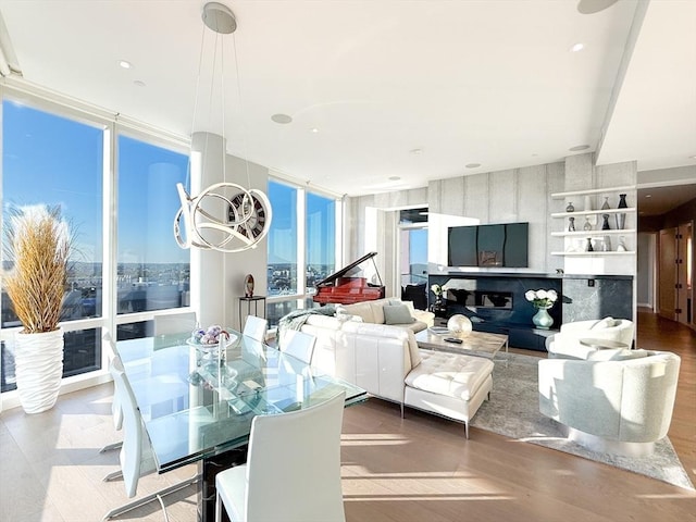 188 Brookline Ave Unit Ph28C, Boston, MA 02215 - dining area with wood finished floors and floor to ceiling windows
