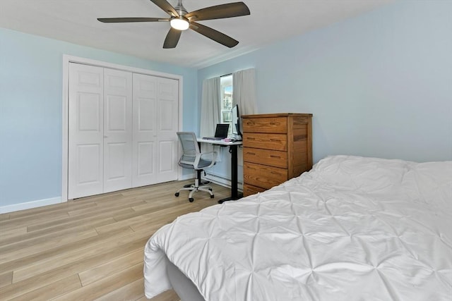56 Coffey Unit 7, Boston, MA 02122 - bedroom featuring wood finished floors, a closet, and ceiling fan
